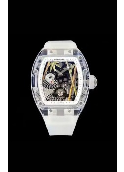 Richard Mille RM26-01 Tourbillon Panda Caja en Zafiro Transparente - Réplica Super Clone