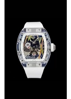 Richard Mille RM26-01 Tourbillon Panda Caja en Zafiro Transparente - Réplica Super Clone