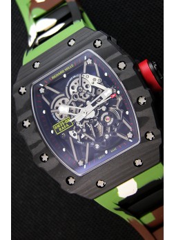 Richard Mille RM35-02 Rafael Nadal Caja de Carbón Forjado con Correa de Goma tipo Camuflaje