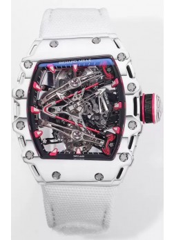 Richard Mille RM38-02 Carbon Casing Bubba Watson Nylon Blanco Tourbillon Movement Réplica Espejo 1:1