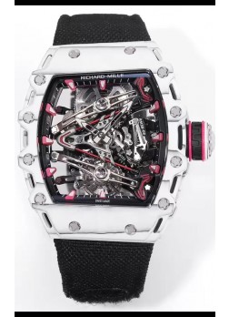 Richard Mille RM38-02 Carbono Blanco Bubba Watson Nylon Negro Tourbillon Movement Réplica Espejo 1:1