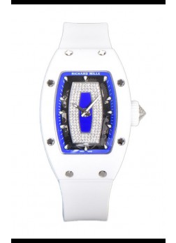 Richard Mille RM007 Cerámica Blanca Dial Azul Reloj Réplica Suiza Automático Superclone