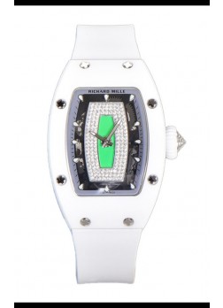 Richard Mille RM007 Superclone Reloj Réplica Suiza Automático Dial Verde Cerámica Blanca