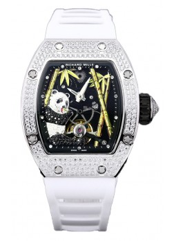 Richard Mille RM26-01 Tourbillon Panda Caja Acero Inoxidable Reloj Movimiento Suizo