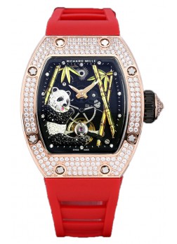 Richard Mille RM26-01 Tourbillon Panda Caja Oro Rosado Reloj Movimiento Suizo