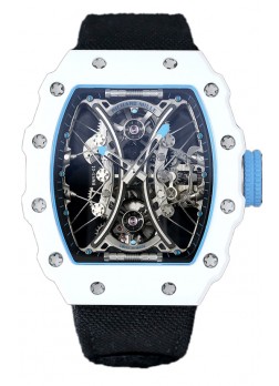 Richard Mille RM53-01 Pablo Mac Donough White TPT CASE Black Nylon Strap Reloj Réplica Suiza
