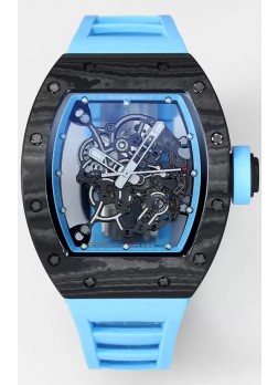 Richard Mille RM055 Caja Carbono Negro Goma Azul Reloj Superclone 1:1 Genuino Tourbillon