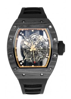 Richard Mille RM055 Caja Carbono Negro Goma Negra Reloj Superclone 1:1 Genuino Tourbillon