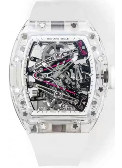 Richard Mille RM38-02 Zafiro Bubba Watson Genuino Movimiento Tourbillon Goma Blanca Réplica Espejo 1:1