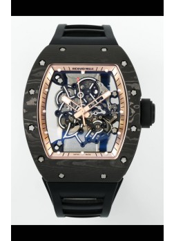 Richard Mille RM055 Caja Carbono Negra Llantas Oro Reloj Superclone 1:1 Genuino Tourbillon