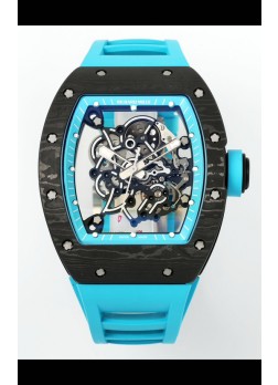 Richard Mille RM055 Caja Carbono Negra Llantas Azules Reloj Superclone 1:1 Genuino Tourbillon