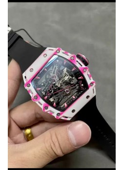 Richard Mille RM38-02 Fibra Carbono Blanca Bubba Watson Genuino Movimiento Tourbillon Réplica Espejo