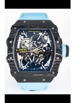 Richard Mille 035-02 Negro NTPT Movimiento Real Vaucher Reloj Súper Réplica