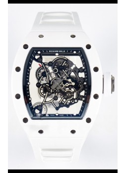 Richard Mille RM055 Cerámica Blanca Movimiento Real Vaucher Reloj Súper Clone 