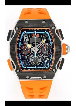 Richard Mille Super Clone RM65-01 Caja Carbono Reloj Réplica con Correa Naranja