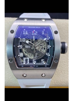 Richard Mille RM010 Reloj Réplica Acero Inoxidable en Correa Blanca