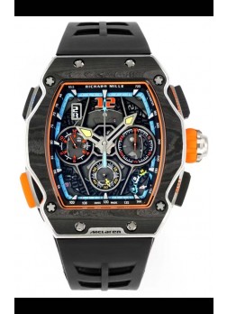 Richard Mille Super Clone RM65-01 Caja de Carbono Reloj Réplica en Correa Negra