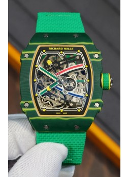 Richard Mille Super Clone RM67-02 Wayde Van Niekerk Carbono Verde TPT 37 Gramos Reloj Correa Verde
