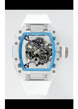 Richard Mille RM055 Caja con Zafiros Transparentes y Tourbillon Genuino Reloj Super Clone