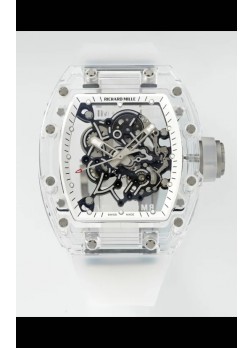 Richard Mille RM055 Caja con Zafiros Transparentes y Tourbillon Genuino Reloj Super Clone