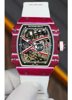 Richard Mille Super Clone RM67-02 Mutaz Barshim Carbono Rojo TPT 27 Gramos Reloj Correa Blanca