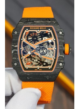 Richard Mille Super Clone RM67-02 Carbono Negro TPT 27 Gramos Reloj Correa Naranja