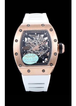 Richard Mille RM035 AMERICAS 18K Rose Gold Replica Watch in White Strap
