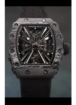 Richard Mille RM12-01 Caja de Fibra de Carbono Genuino Movimiento Tourbillon Reloj Réplica a Espejo 1:1