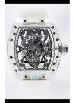 Richard Mille Super Clone 56-01 Caja Zafiro Transparente Reloj con Tourbillon Genuino