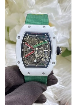 Richard Mille Super Clone RM67-02 Blanco Quartz TPT 37 Gramos Reloj Correa Verde