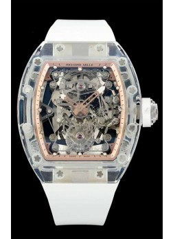 Richard Mille Super Clone 56-01 Caja Zafiro Transparente Reloj con Tourbillon Genuino
