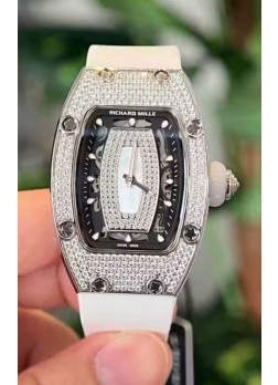 Richard Mille RM007 Pavimentado en Diamantes Dial Negro Acero 904L Superclone Reloj Suizo