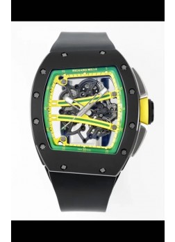Richard Mille Super Clone RM61-01 Negro Ceramic Correa Negra Reloj Réplica Suizo