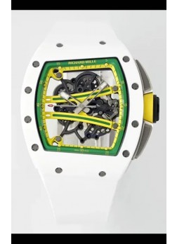 Richard Mille Super Clone RM61-01 Blanco Caja Cerámica Strap Reloj Réplica Suizo