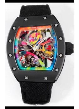 Richard Mille Super Clone RM68-01 Caja Cerámica Negra y Correa Tourbillon Réplica Suiza