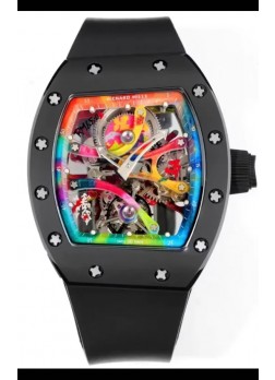 Richard Mille Super Clone RM68-01 Caja Cerámica Negra y Correa Tourbillon Réplica Suiza