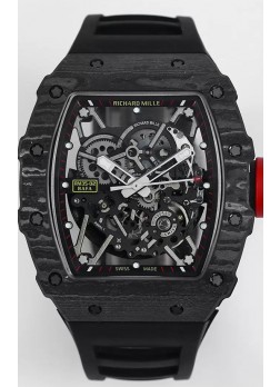 Richard Mille RM35-02 Rafael Nadal Caja de Fibra de Carbono con Genuino Tourbillon Reloj Super clone