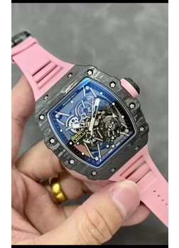 Richard Mille RM35-02 Rafael Nadal Caja Fibra de Carbono con Tourbillon Genuino Reloj Super Clone