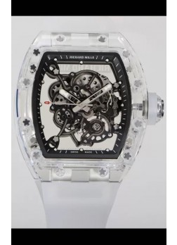 Richard Mille RM055 Caja con Zafiro Transparente con Genuino Tourbillon Reloj Super Clon