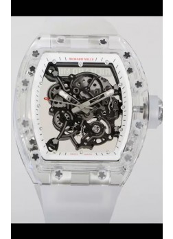 Richard Mille RM055 Caja con Zafiro Transparente con Genuino Tourbillon Reloj Super Clon