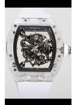 Richard Mille RM055 Caja con Zafiro Transparente con Genuino Tourbillon Reloj Super Clon
