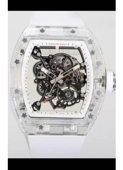 Richard Mille RM055 Caja con Zafiro Transparente con Genuino Tourbillon Reloj Super Clon