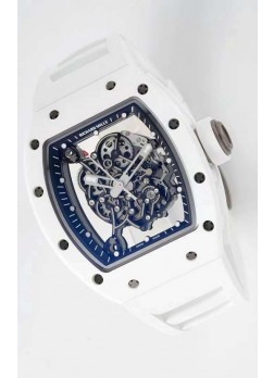 Richard Mille RM055 Caja Cerámica Reloj Réplica a espejo 1:1 Correa Blanca