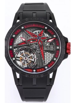 Roger Dubuis Excalibur Spider Pirelli Edition Titanio Revestido en DLC Reloj Réplica 1:1 Genuino Tourbillon