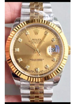 Rolex Datejust 41MM Movimiento Cal.3135 Reloj Réplica Suizo en Acero 904L Caja en Dos Tonos