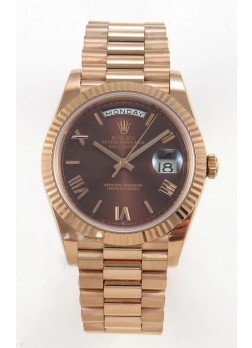 Rolex Day Date Super Clone Dial Marrón 40MM 220 Gramos Reloj Réplica Suizo