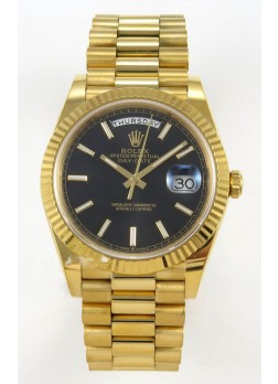 Rolex Day Date Super Clone Dial Negro 40MM 220 Gramos Reloj Réplica Suizo
