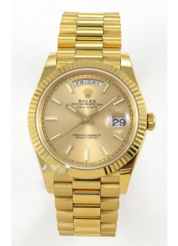 Rolex Day Date Super Clone Dial Dorado 40MM 220 Gramos Reloj Réplica Suizo