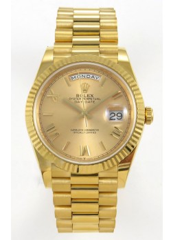 Rolex Day Date Super Clone Gold Roman Dial 40MM 220 Gramos Reloj Réplica Suizo