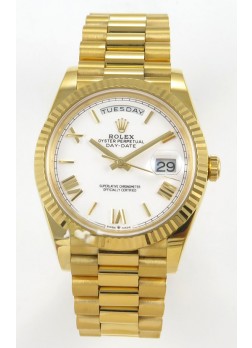 Rolex Day Date Super Clone Dial Blanco 40MM 220 Gramos Reloj Réplica Suizo